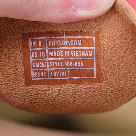 FitFlop Lulu Rosy Coral Flip Flop Thong Slide Wedge Beach Vacation Summer Sandal - Picture 7 of 8